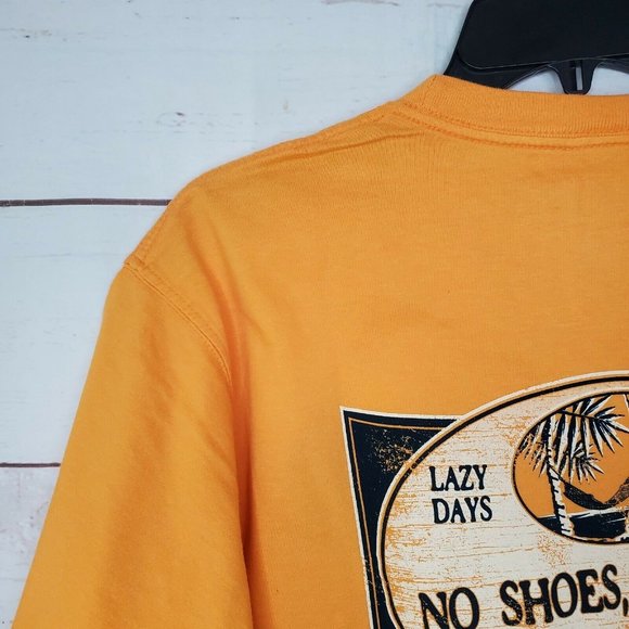 Lazy Days Breezy Nights No Shoes No Shirt No Problem Outer Banks N.C T Shirt - Picture 8 of 9